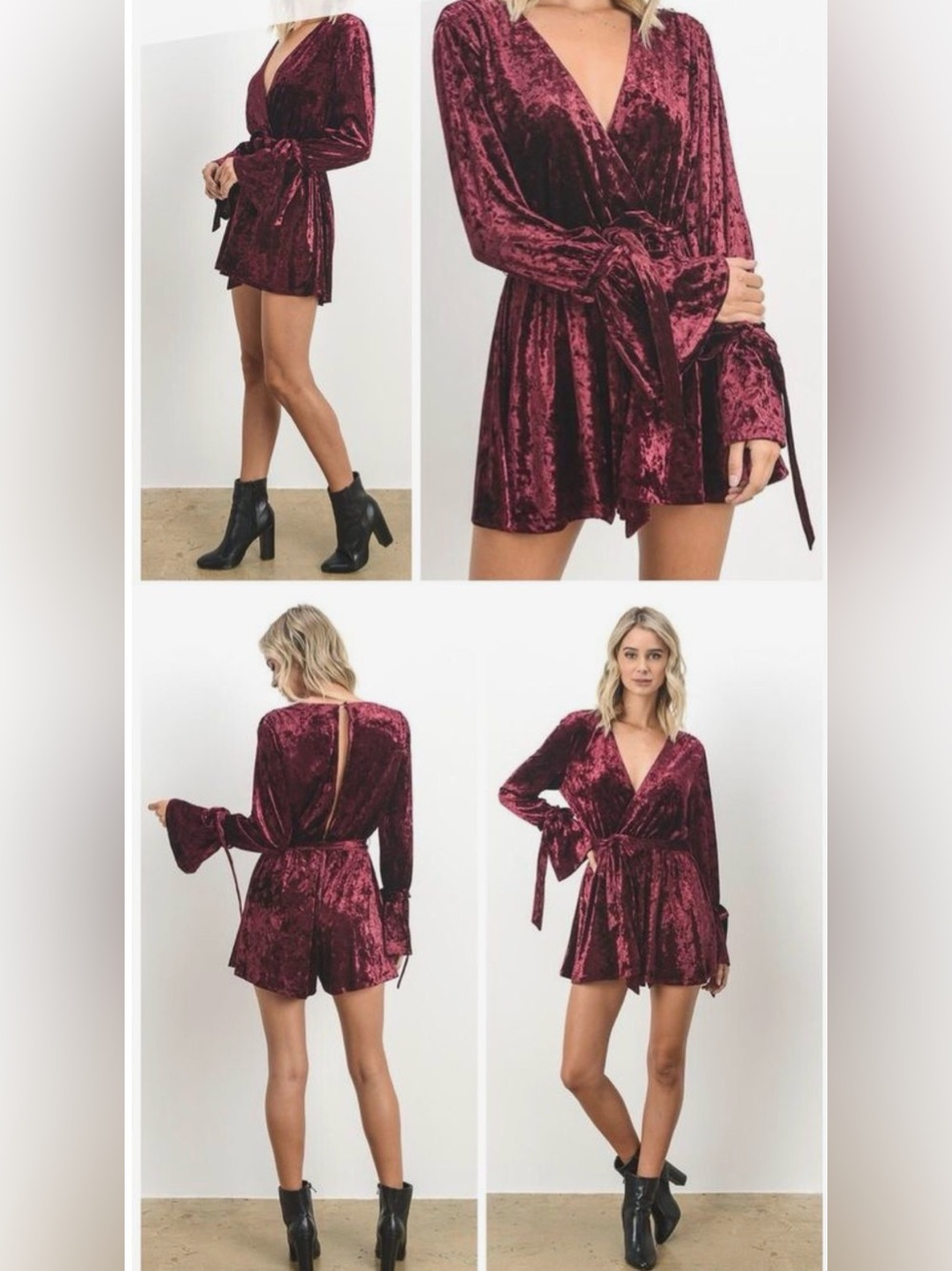 Hommage burgundy romper. Size Small. NWT.